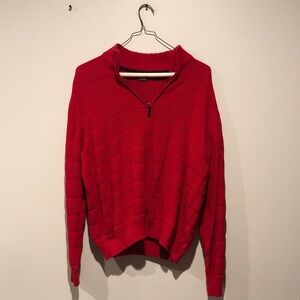 Izod Men’s Red Knit Quarter Zip Sweater